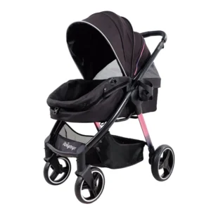 Ibiyaya Retro Luxe Folding Pet Stroller - Prism Black