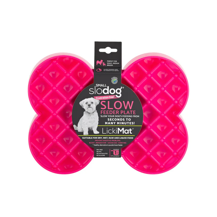 Lickimat SloDog No Gulp Bone-Shaped Slow Food Bowl for Small Dogs
